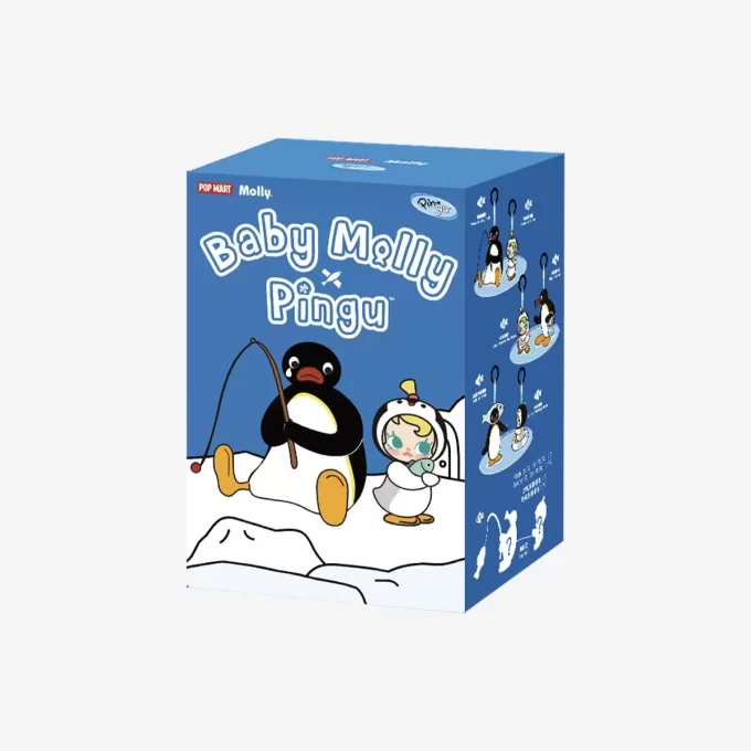 Baby Molly × Pingu Happy Fishing -sarja – vinyylipehmoinen riipuslaatikko