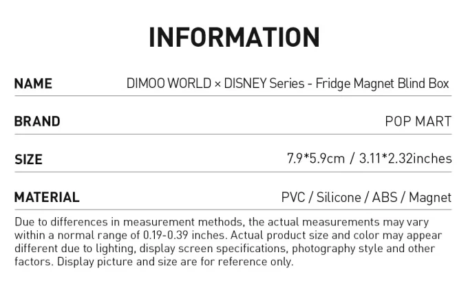 DIMOO WORLD × DISNEY -sarja – Jääkaappimagneetti, kaihdinlaatikko