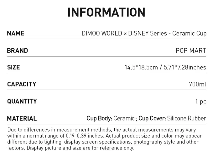 DIMOO WORLD × DISNEY -sarja – Keraaminen kuppi