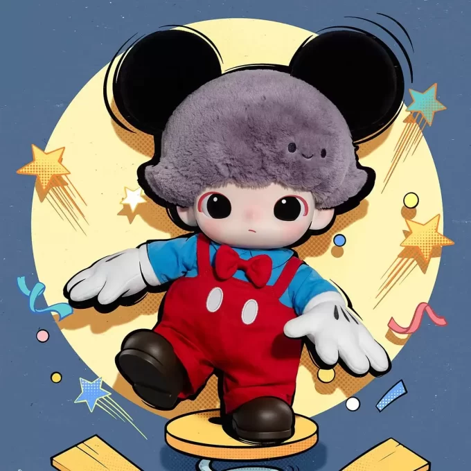 DIMOO WORLD × DISNEY -sarja – Mikki vinyylipehmolaukku