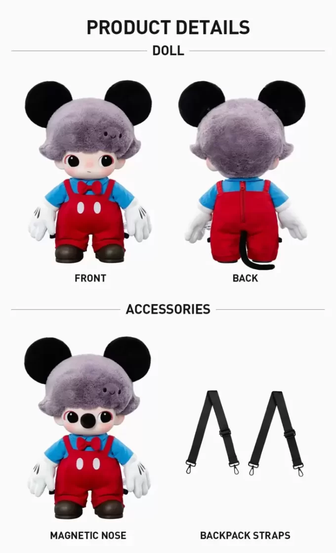 DIMOO WORLD × DISNEY -sarja – Mikki vinyylipehmolaukku