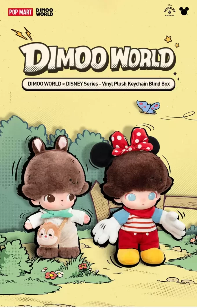 DIMOO WORLD × DISNEY -sarja – Vinyylipehmoinen avaimenperärasia