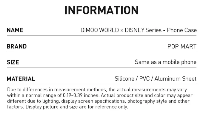 DIMOO WORLD × DISNEY -sarjan puhelinkotelo