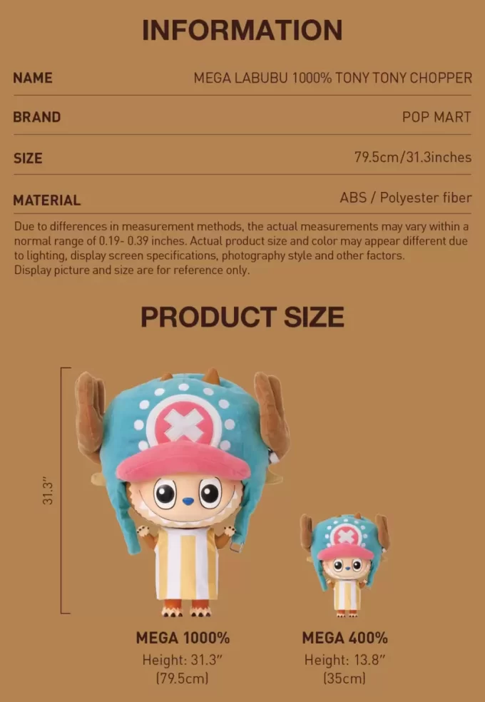 [Skannaa ostaaksesi] MEGA LABUBU 1000% TONY TONY CHOPPER