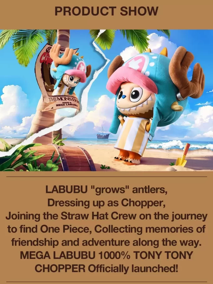 [Skannaa ostaaksesi] MEGA LABUBU 1000% TONY TONY CHOPPER