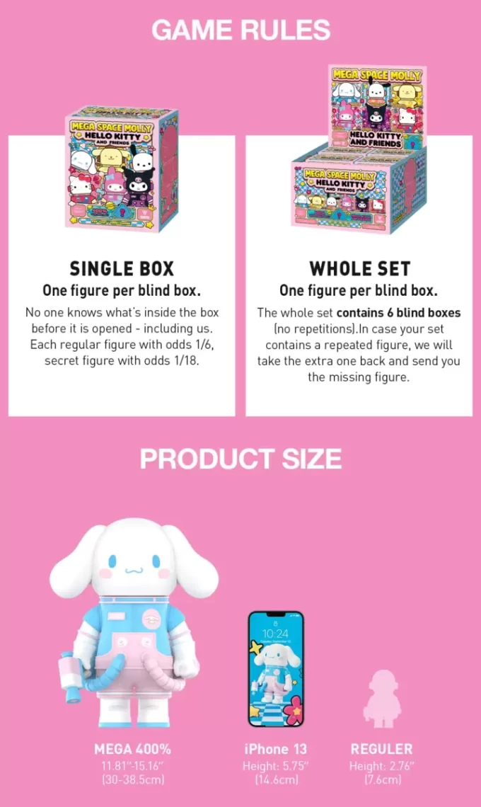MEGA SPACE MOLLY 400% Hello Kitty ja ystävät -sarja