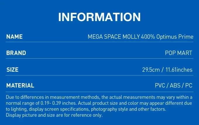 MEGA SPACE MOLLY 400 % Optimus Prime