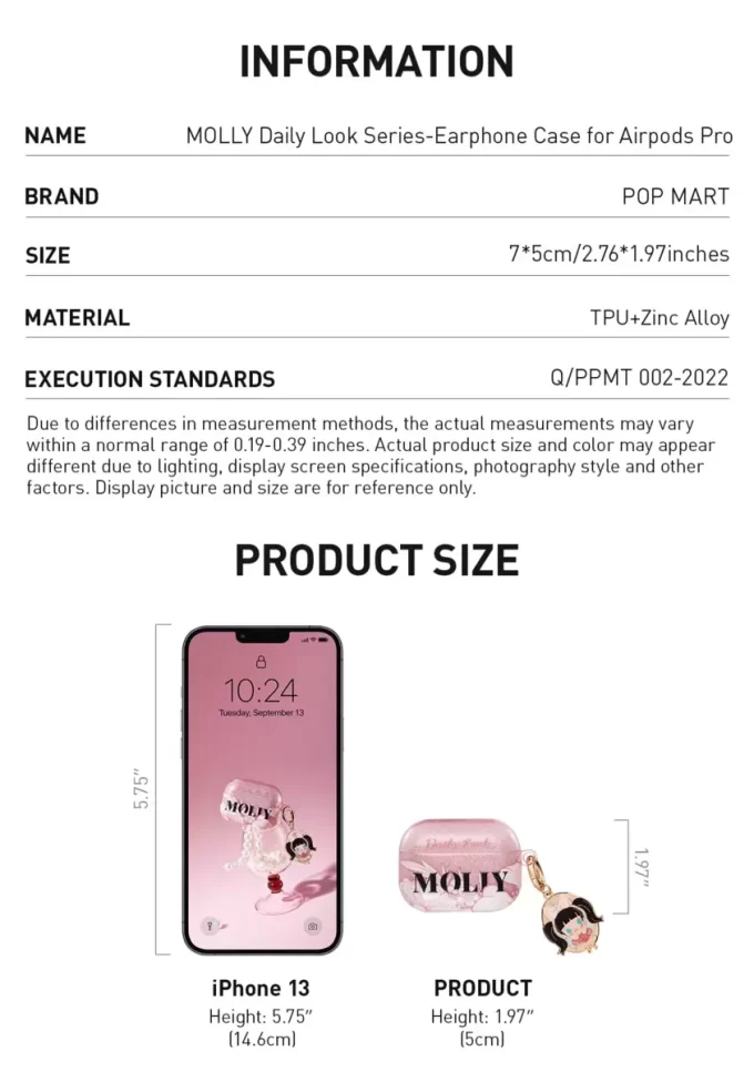 MOLLY Daily Look -sarjan kuulokekotelo Airpods Pro -kuulokkeille