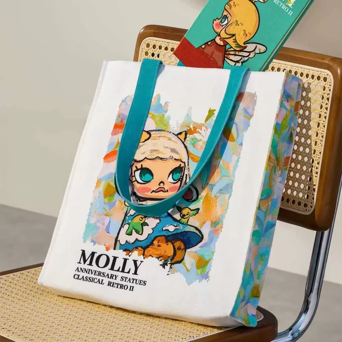 MOLLY-vuosipäiväpatsaat klassinen retro 2-sarja – kangaskassi