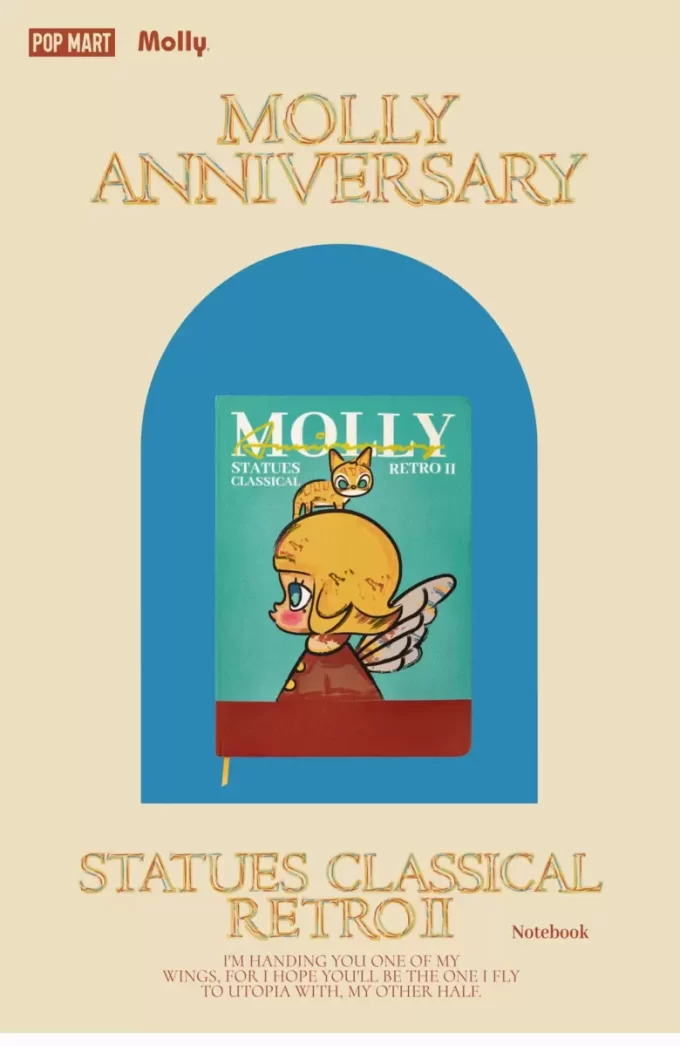 MOLLY-vuosipäiväpatsaat klassinen retro 2 -sarja – muistikirja