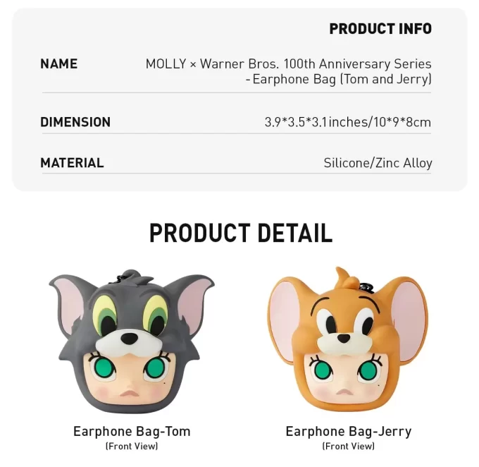 MOLLY X Warner Bros. 100-vuotisjuhlasarja – Kuulokekotelo (Tom ja Jerry)