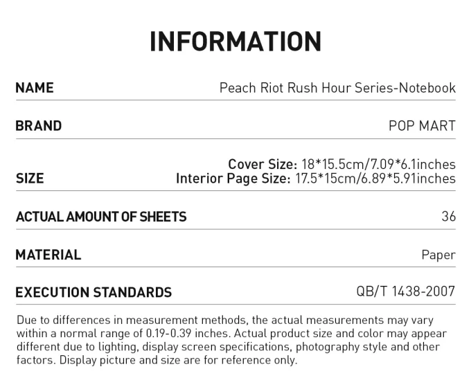 Peach Riot Rush Hour -sarjan muistikirja