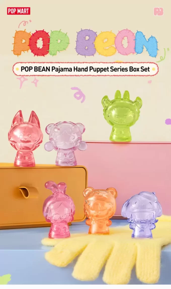 POP BEAN Pajama Hand Puppet -sarjan boksisetti