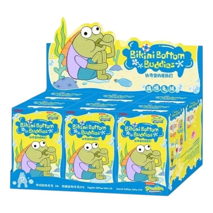 Pop Mart x Bikini Bottom Buddies pehmoinen sinetöity kotelo (6 sokeaa rasiaa)