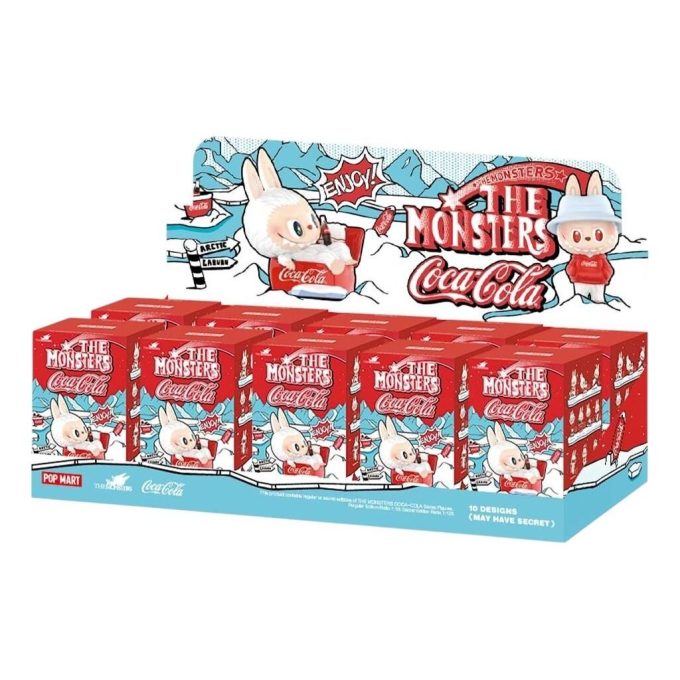 Pop Mart x Coca-Cola The Monsters Labubu -figuuri sinetöidyssä laatikossa (10 sokeaa rasiaa)