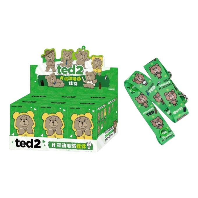 Ted2-nallekarhupehmoinen riipus sinetöidyssä kotelossa (6 ruutua) + ruokalappu ja hammasrauta -erikoisbonus